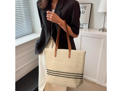 Sac à main en paille pour femme ensemble de chapeaux kit pour fille pour savon maquillage sac de plage en rotin