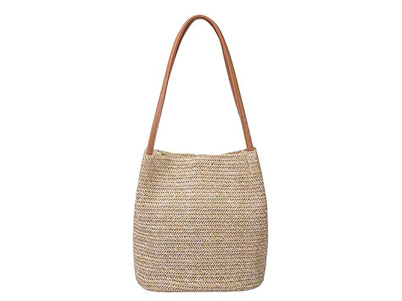 Sac en paille naturel plastique citrouille arc-en-ciel sac rond algues petit 1 pièce