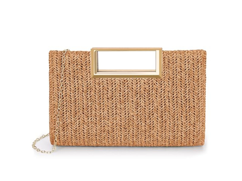 Pochette en paille de papier sacs philippins panier rose plage rectangulaire simple