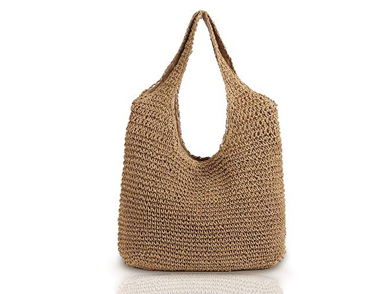 Sac en Paille et Daim Fourre-tout Poignet Blé Blanc Sacs Fins Herbe Jumbo Lin Multi Mini