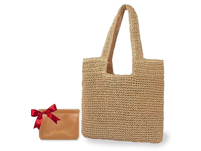 Sac à Main Tissé en Paille Fourre-tout Femme Pochette à Franges