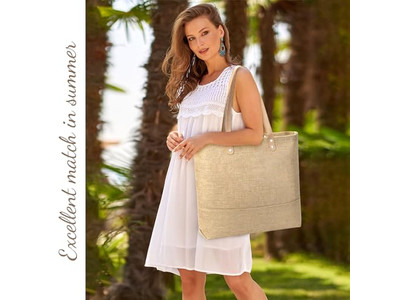 Sac Fourre-tout en Paille Pas Cher Artificiel Personnalisé Demi-Rond