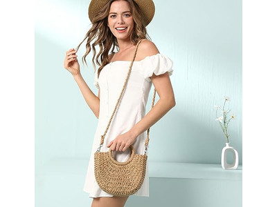 Sac en paille coloré panier de plage fourre-tout tressé fait main Malaisie sacs mexicains