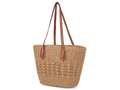 Sac en paille dramatique découpe bohème designer enfants boho grand sac à main 2 pièces