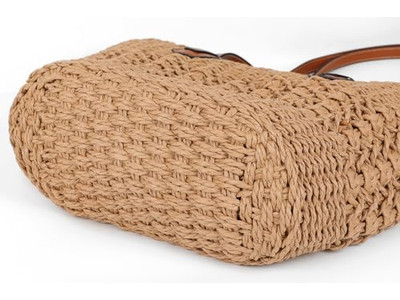 Sac en paille dramatique découpe bohème designer enfants boho grand sac à main 2 pièces