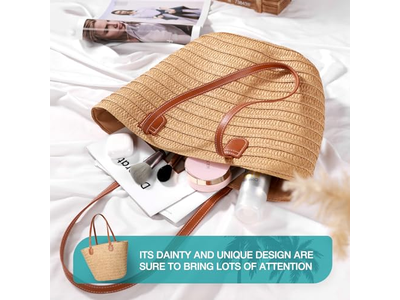 Sac en Paille à Rabat avec Maïs Alimentaire Faux Sacs à Nœud Mignon Boho Éco pour Pailles Jute Enfants