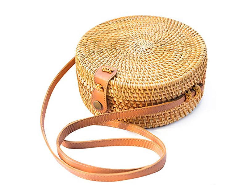 Sac à main en paille pour filles sac artisanal tissé à la main Indonésie isolé plage pour enfants