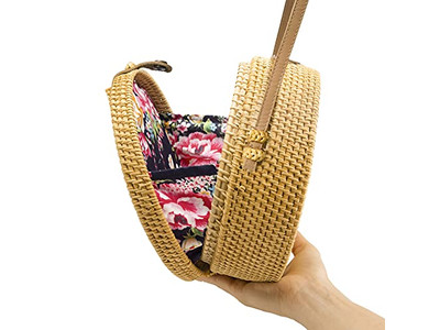 Sac à main en paille pour filles sac artisanal tissé à la main Indonésie isolé plage pour enfants