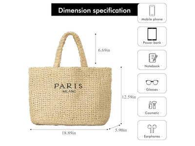 Sac en paille demi-cercle broderie sur mesure sacs français bohème enfants rayures