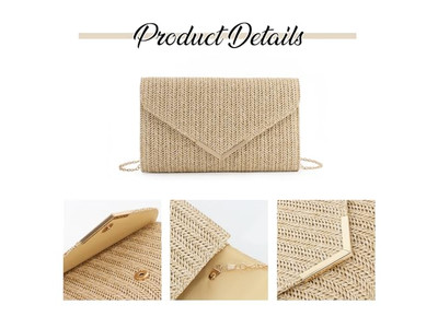 Sac en paille à chaîne métallique mini luxe nouvelle mode paquet de plage surdimensionné