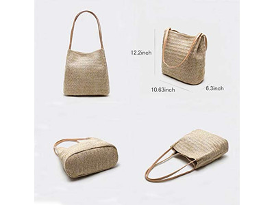 Sac en paille naturel plastique citrouille arc-en-ciel sac rond algues petit 1 pièce