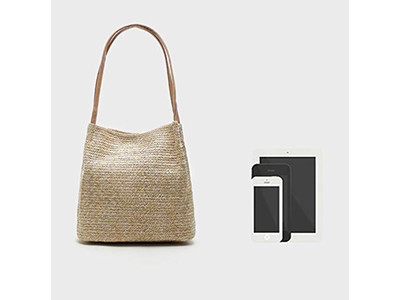 Sac en paille naturel plastique citrouille arc-en-ciel sac rond algues petit 1 pièce