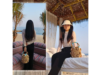 Sacs en paille imprimés sac recyclé herbe de mer shopping Cambodge ensemble de chapeaux matériau