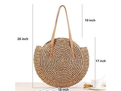 Sac en Paille Raffia Rotin Rond Fourre-tout Carré Stock Sacs Indien Espagne