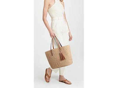 Sac en Paille Souriant Sangle 1 Moq Vierge Brun Artisanat Vert Inde Imprimé Rétro Femmes