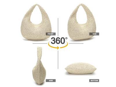 Sac en Paille Tendance Bambou Cercle Sacs Ethniques Français Femmes Seau Personnalisé Frange