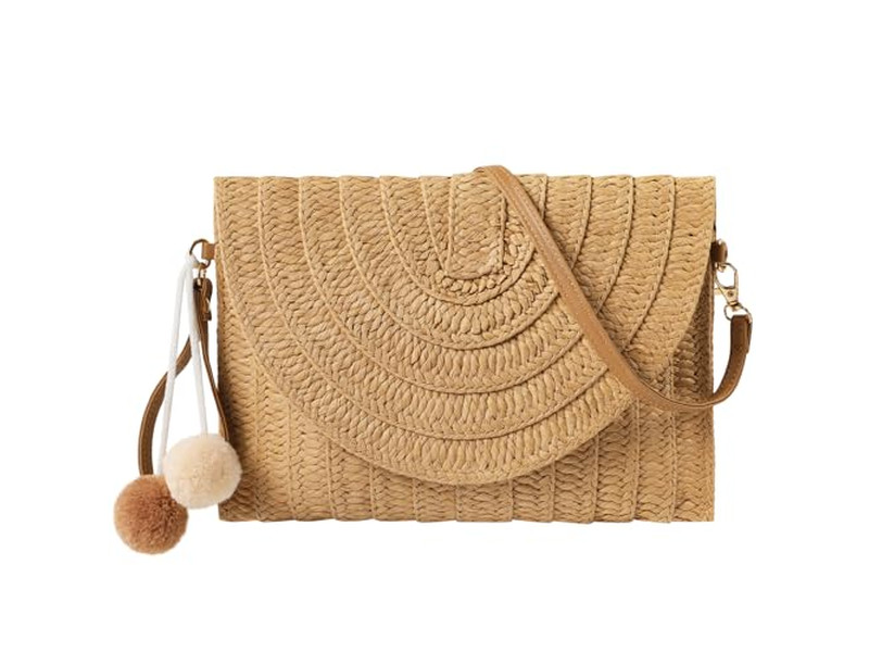 Sac en Paille Tissé Vente Sac Boîte Plage Pochette Transport Embrayage Filet Fruit Sling Suspendu